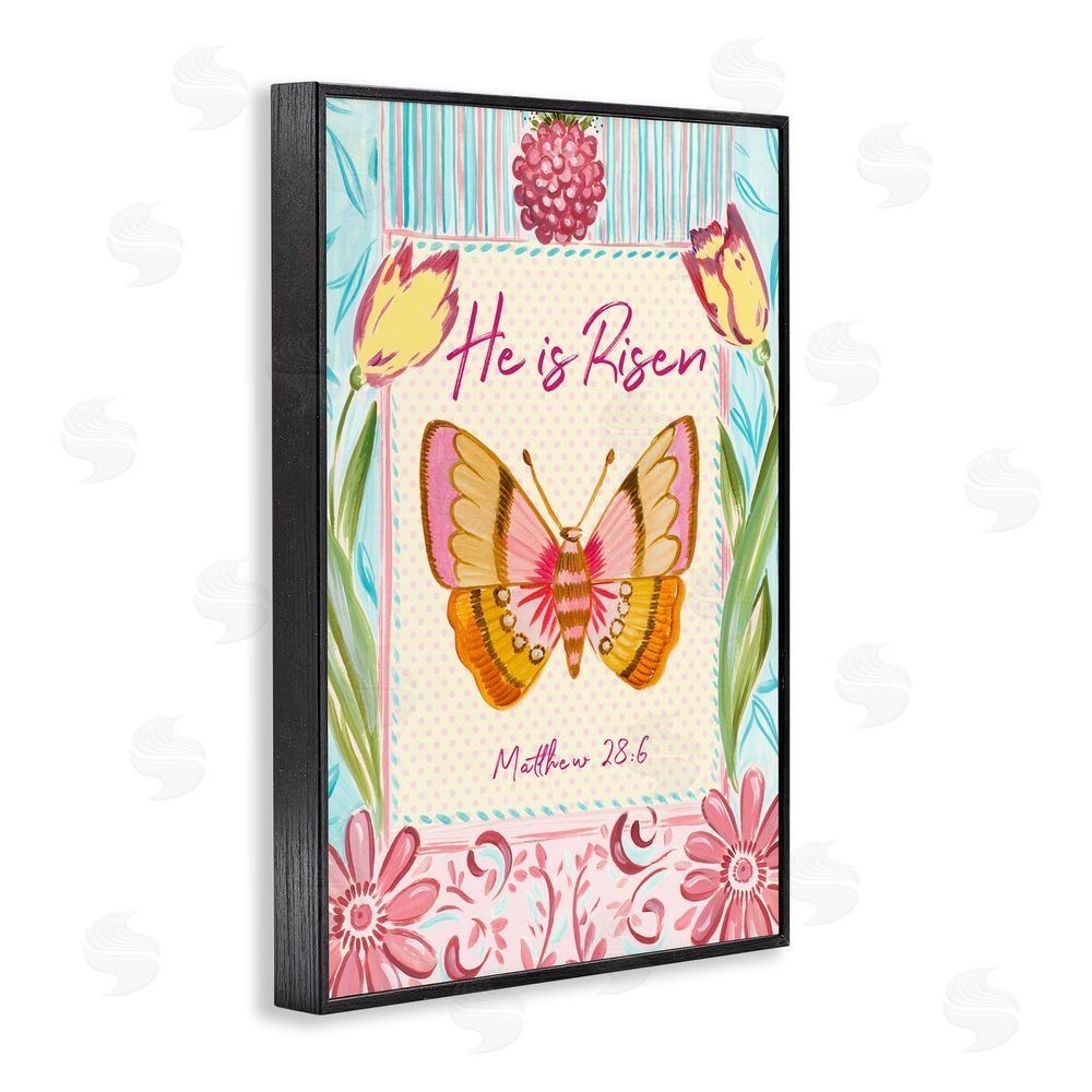 Sundance Graphics He Is Risen with Butterfly Black Framed Giclee Wall Art Print