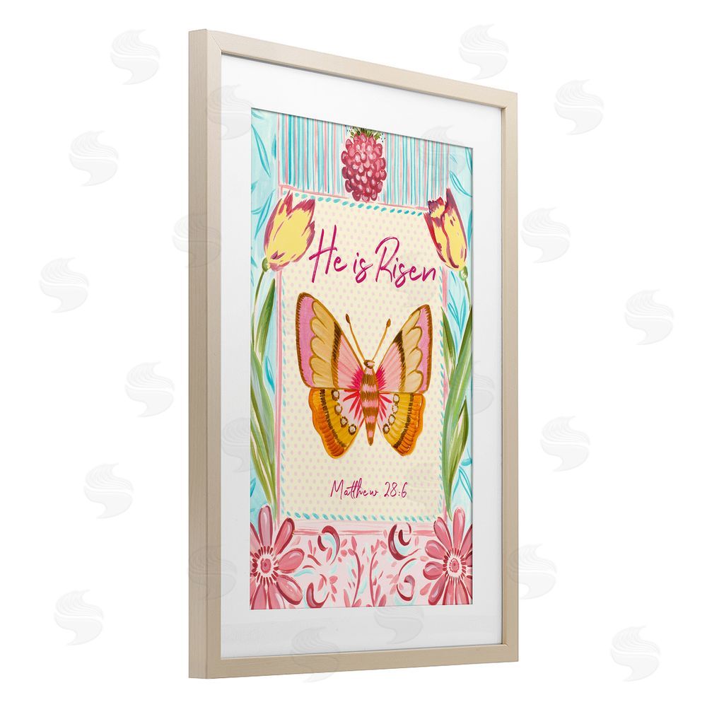 Sundance Graphics He Is Risen with Butterfly Birch Framed Print Under Glass Wall Art