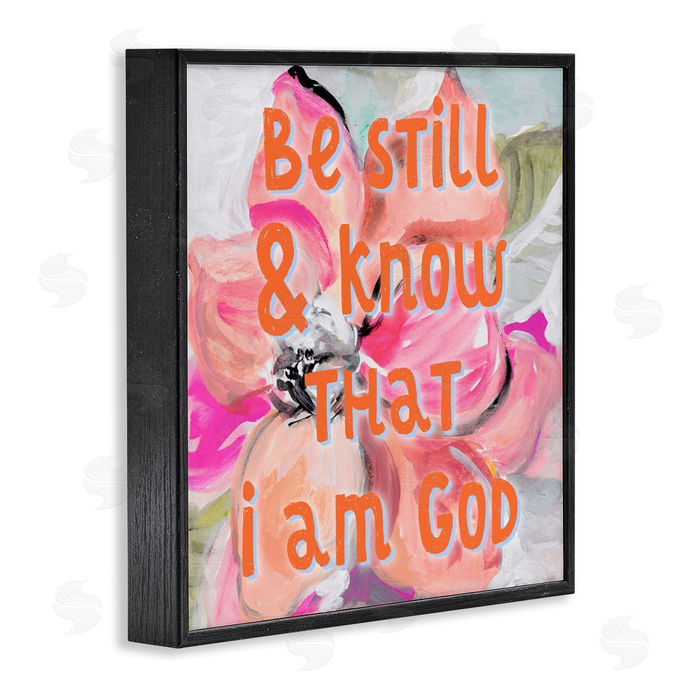 Sundance Graphics Bright Be Still Scripture Black Framed Giclee Wall Art Print