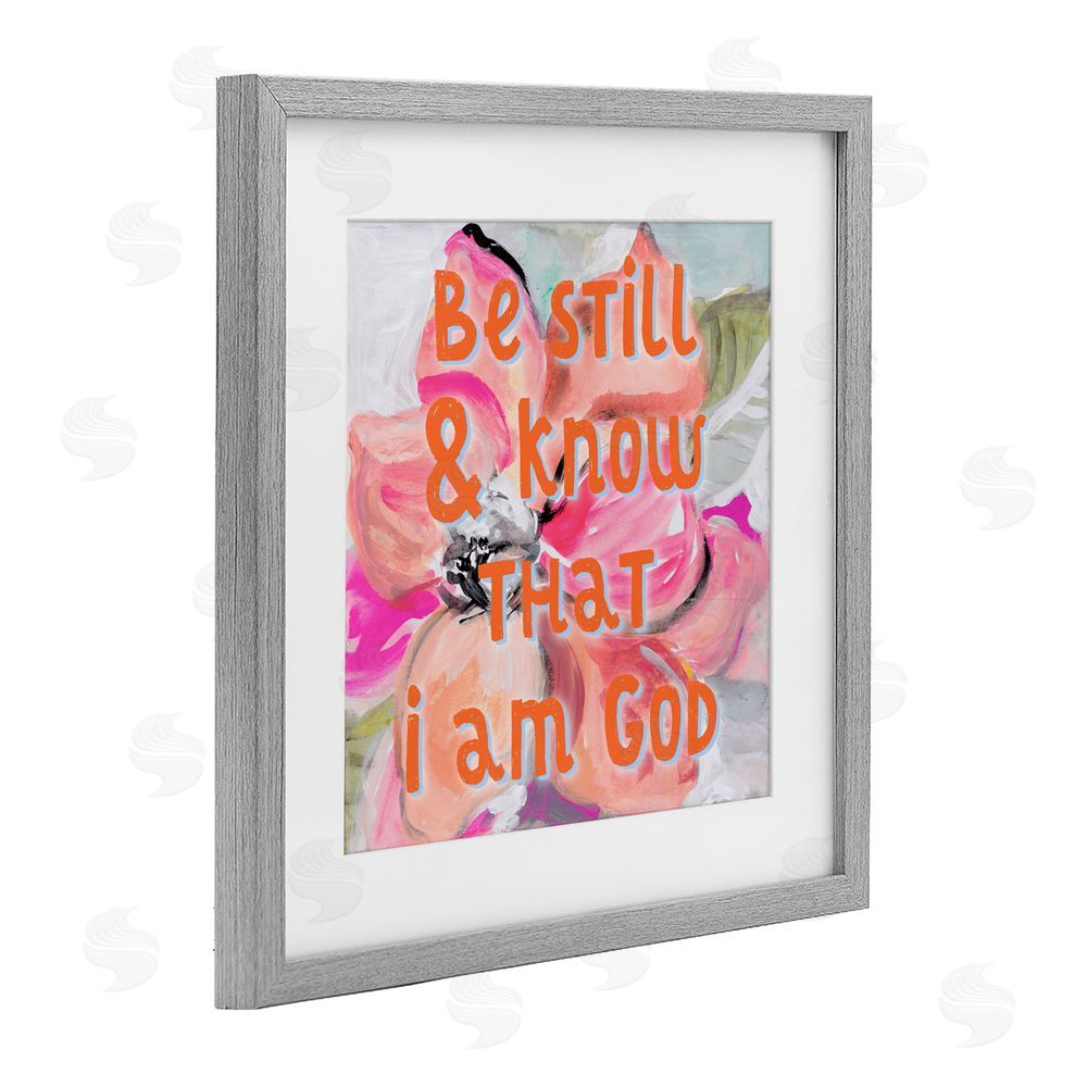 Sundance Graphics Bright Be Still Scripture Gray Framed Print Under Glass Wall Art