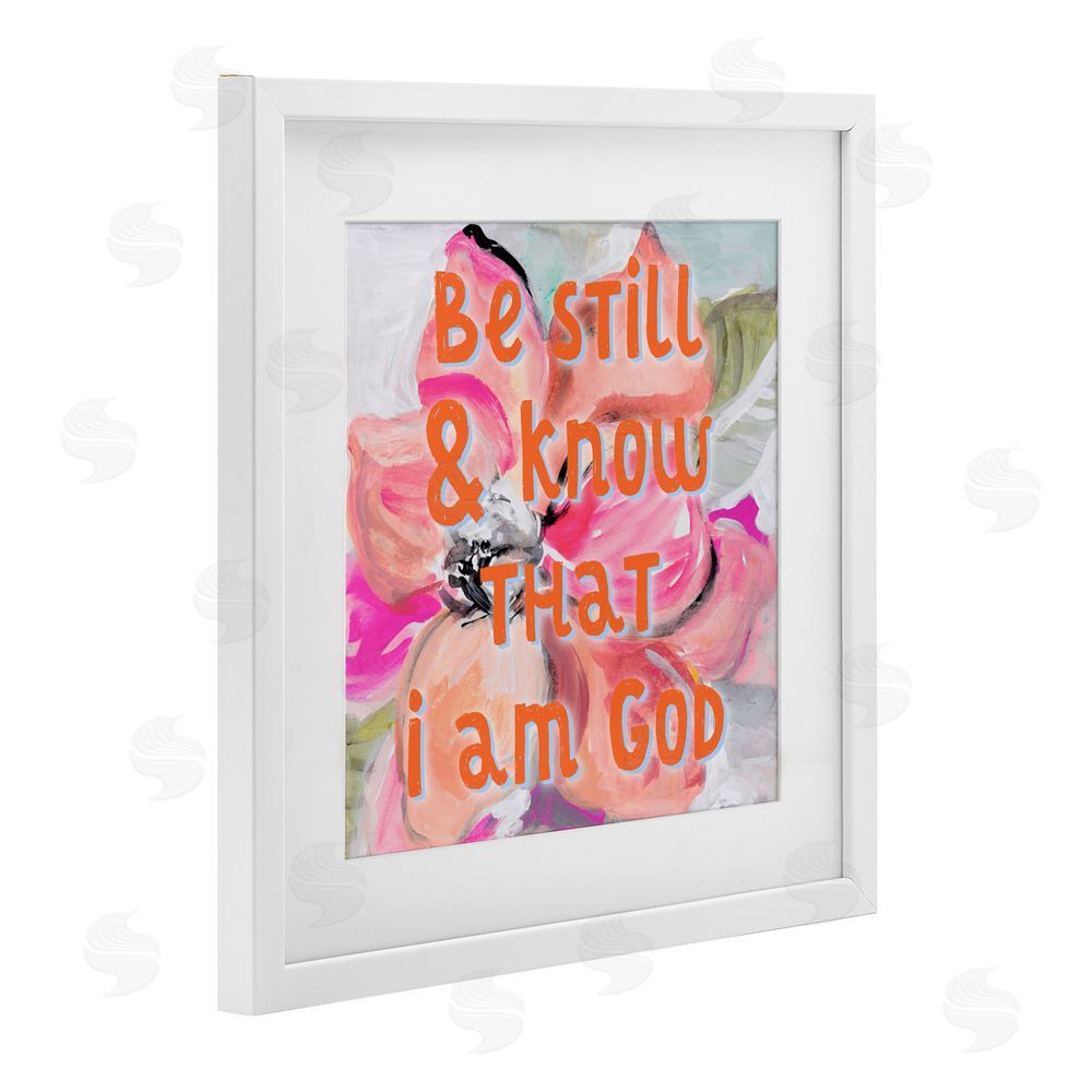 Sundance Graphics Bright Be Still Scripture White Framed Print Under Glass Wall Art