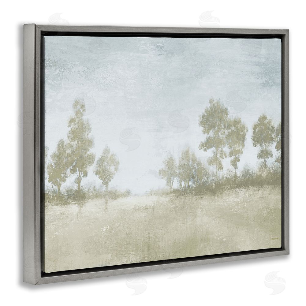 Michael Marcon Soft Distant Valley Landscape Gray Floating Frame Canvas Wall Art Print