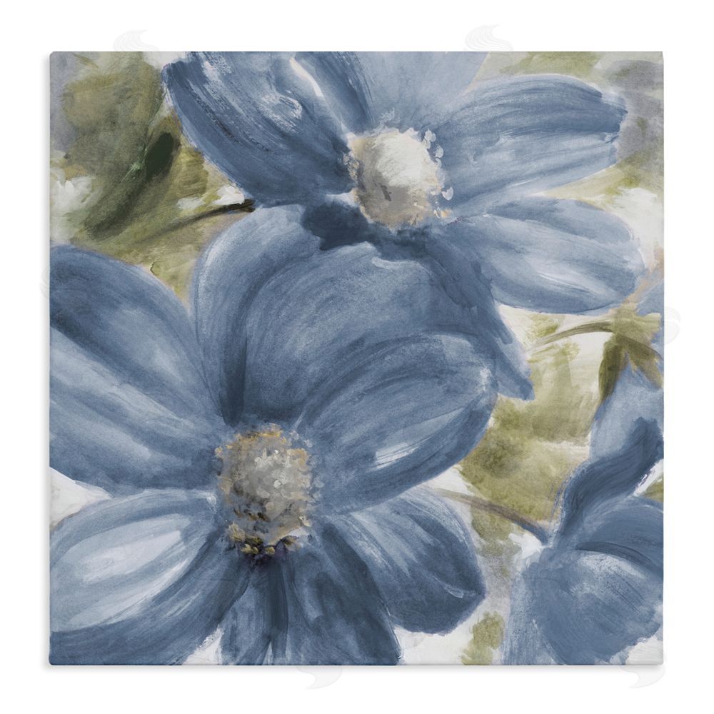 Lanie Loreth Walk In Beauty Blue Flowers Stretched Canvas Wall Art Print