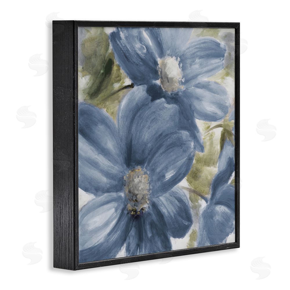 Lanie Loreth Walk In Beauty Blue Flowers Black Framed Giclee Wall Art Print