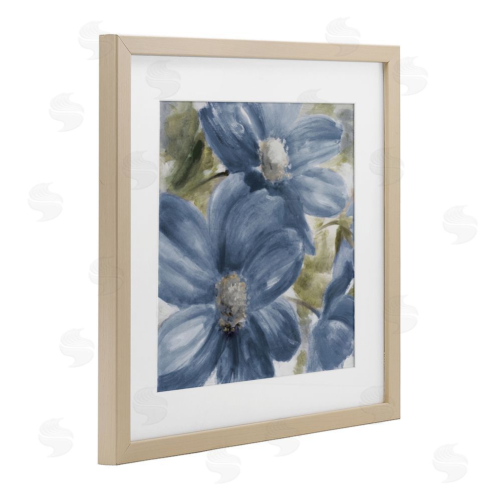 Lanie Loreth Walk In Beauty Blue Flowers Birch Framed Print Under Glass Wall Art