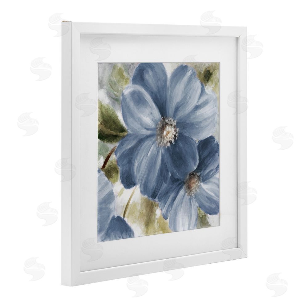 Lanie Loreth Walk in Blue Beauty White Framed Print Under Glass Wall Art