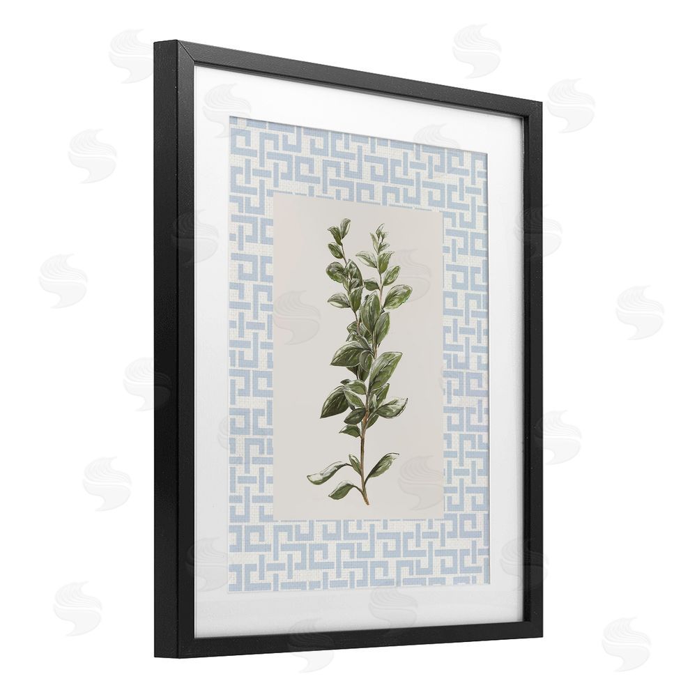 Sundance Graphics Fresh Herb on Geometric Black Framed Print Under Glass Wall Art