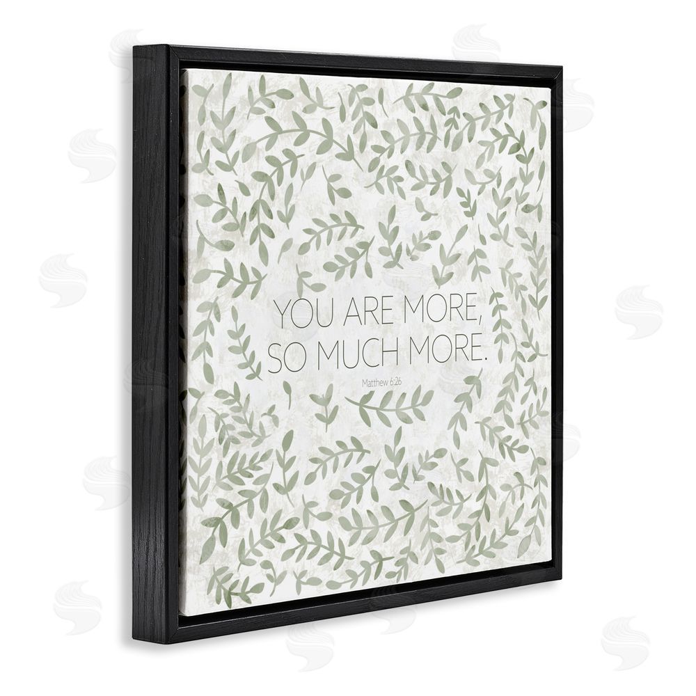Sundance Graphics Curved Ivy Sprigs Proverb Black Floating Frame Canvas Wall Art Print