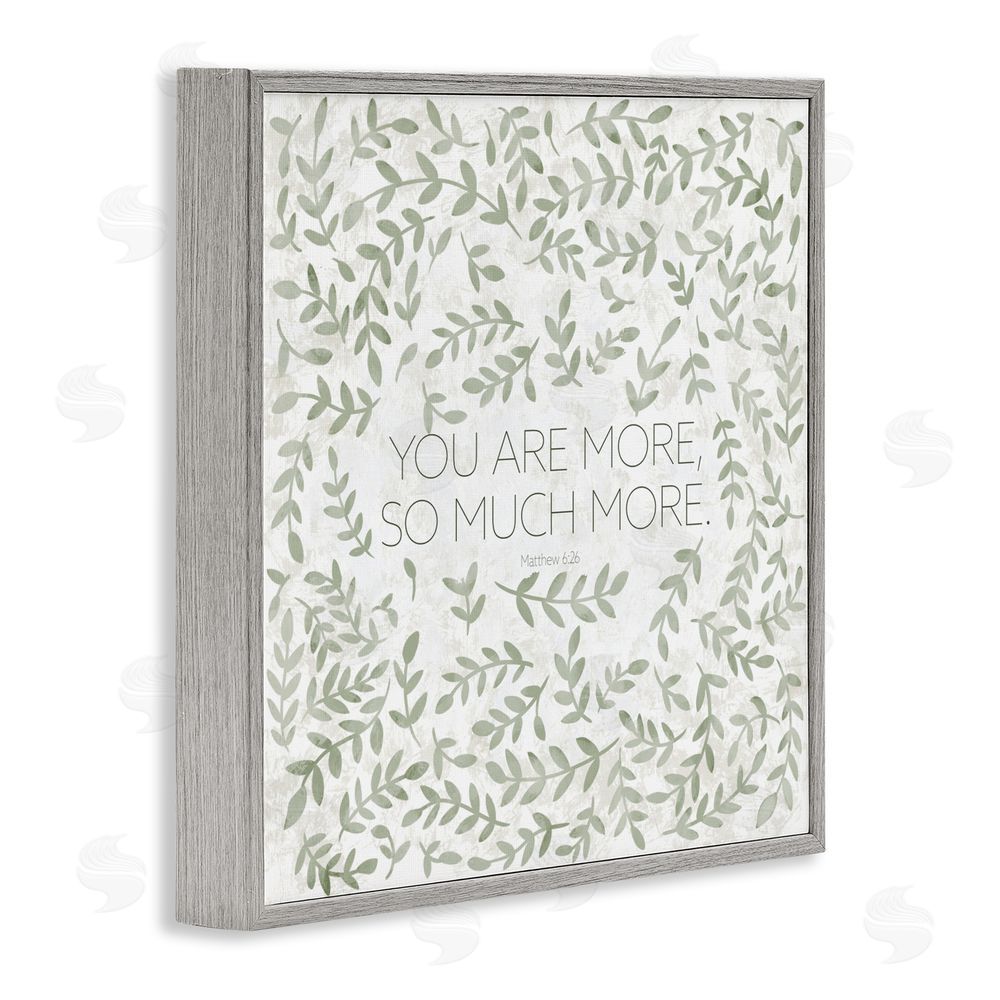 Sundance Graphics Curved Ivy Sprigs Proverb Gray Framed Giclee Wall Art Print