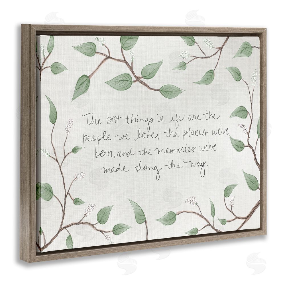 SD Graphics Studio The Best Things In Life Brown Floating Frame Canvas Wall Art Print