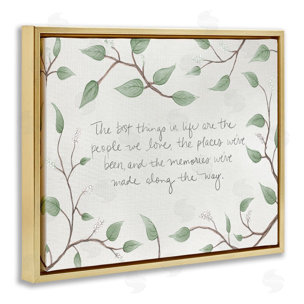 SD Graphics Studio The Best Things In Life Gold Floating Frame Canvas Wall Art Print