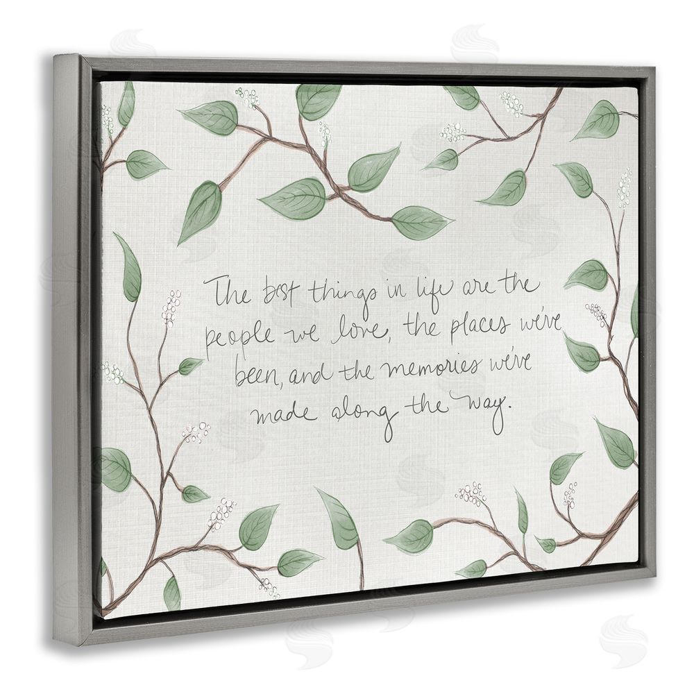 SD Graphics Studio The Best Things In Life Gray Floating Frame Canvas Wall Art Print