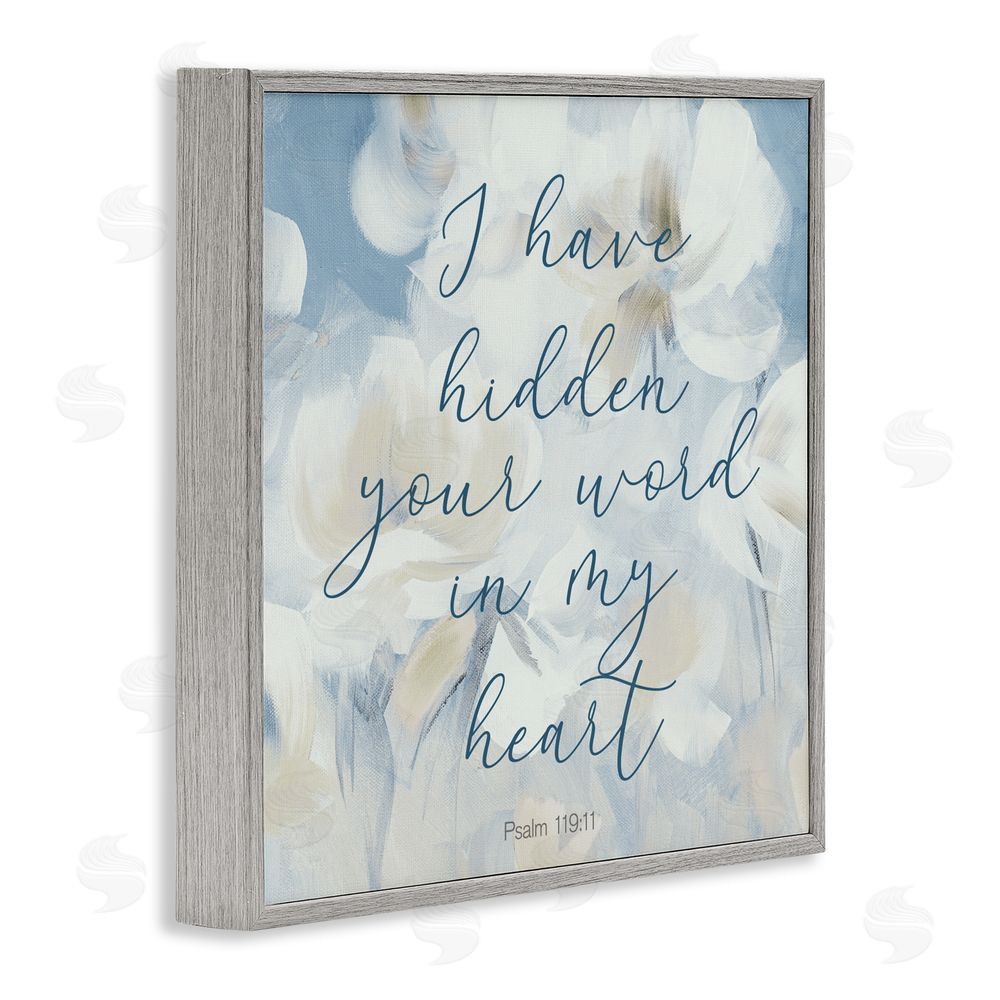 Sundance Graphics Hidden Your Word In My Heart Gray Framed Giclee Wall Art Print