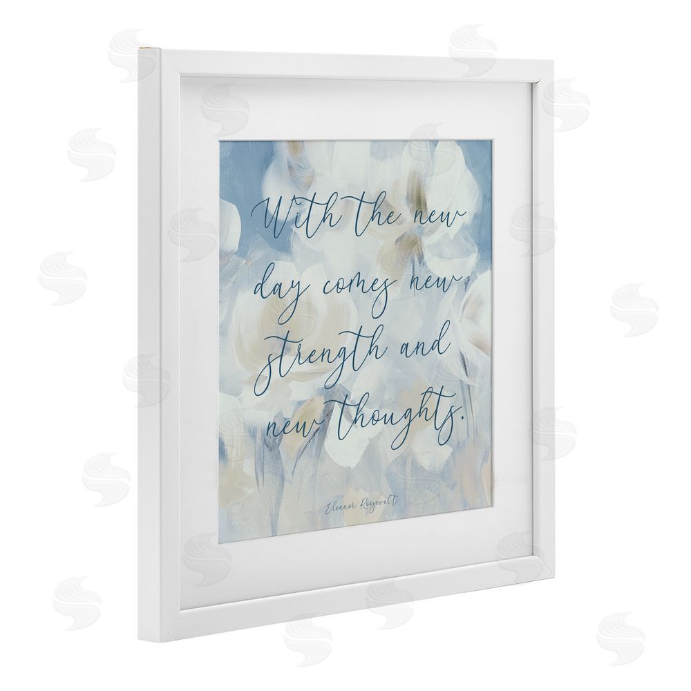 Lanie Loreth Strength & New Thoughts Quote White Framed Print Under Glass Wall Art