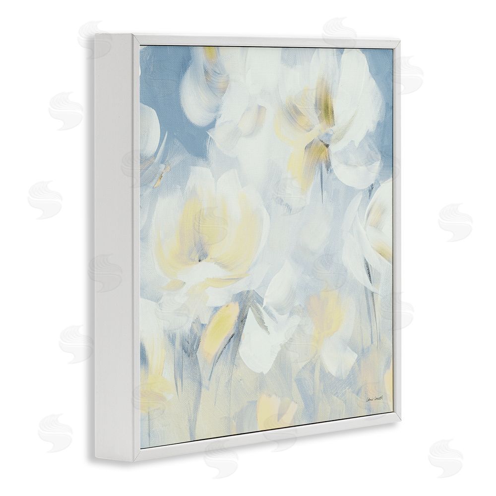 Lanie Loreth Soft & Gentle Flower Field White Framed Giclee Wall Art Print