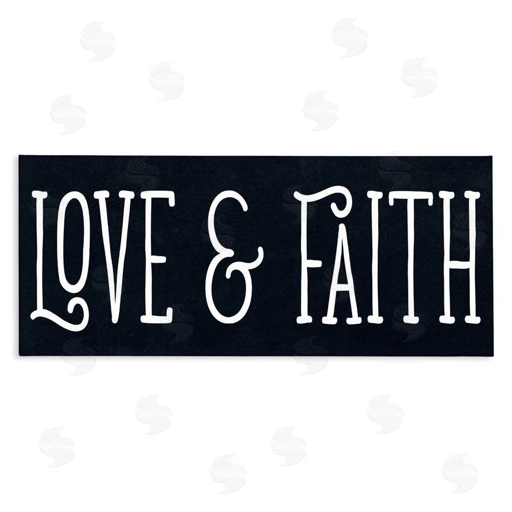 Sundance Graphics Love & Faith on Black Canvas Wall Art Print