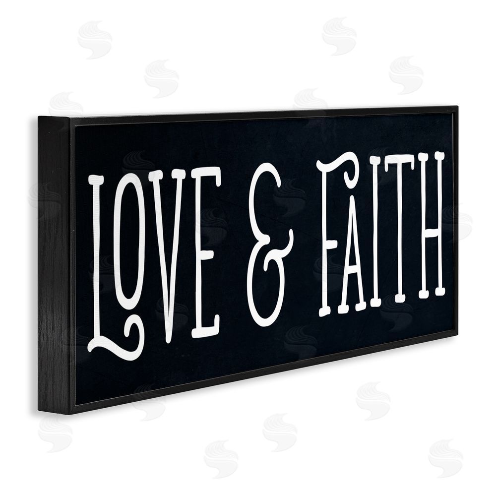 Sundance Graphics Love & Faith on Black Black Framed Giclee Wall Art Print