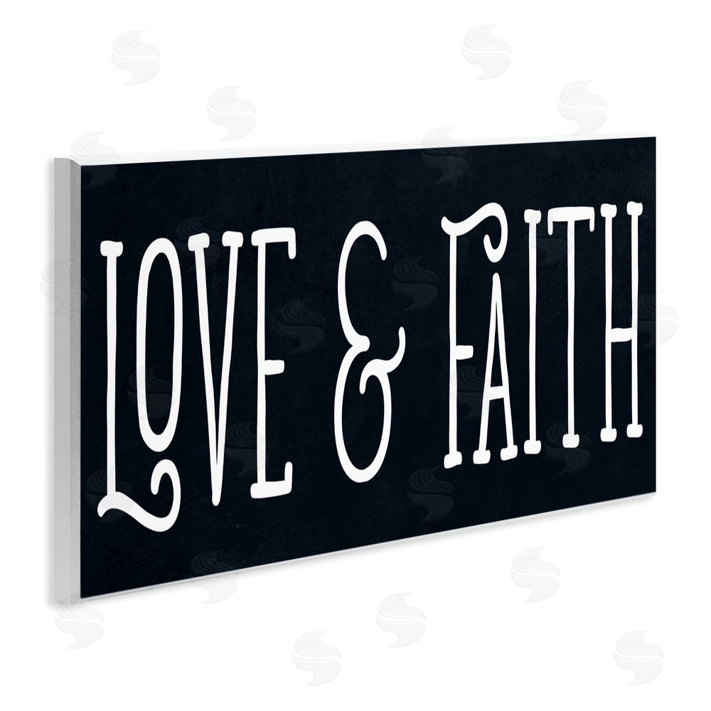 Sundance Graphics Love & Faith on Black Wall Plaque Printed Art