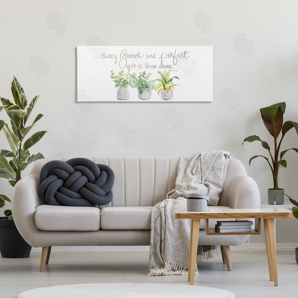 Sundance Graphics Every Good & Perfect Gift Canvas Wall Art Print in Room