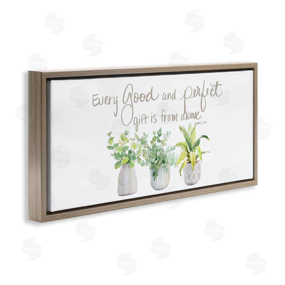 Sundance Graphics Every Good & Perfect Gift Brown Floating Frame Canvas Wall Art Print