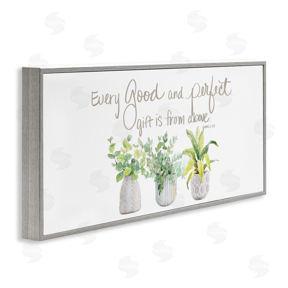 Sundance Graphics Every Good & Perfect Gift Gray Framed Giclee Wall Art Print