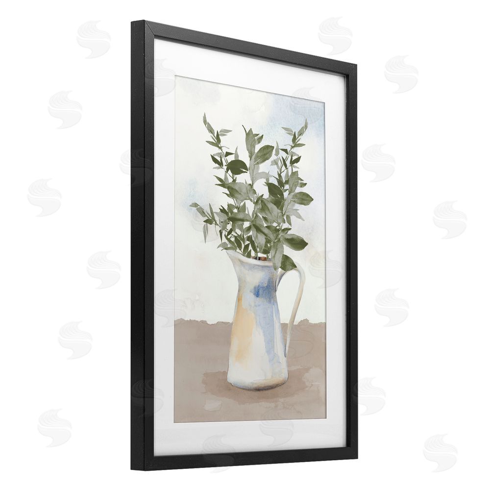 Sundance Graphics Eucalyptus Botanicals Vase Black Framed Print Under Glass Wall Art