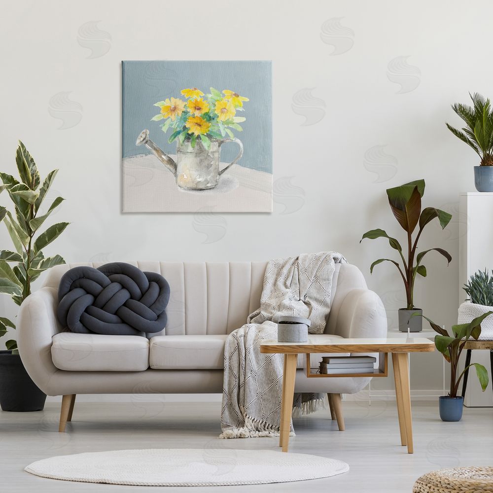 Sundance Graphics Daisies in Watering Can Canvas Wall Art Print in Room