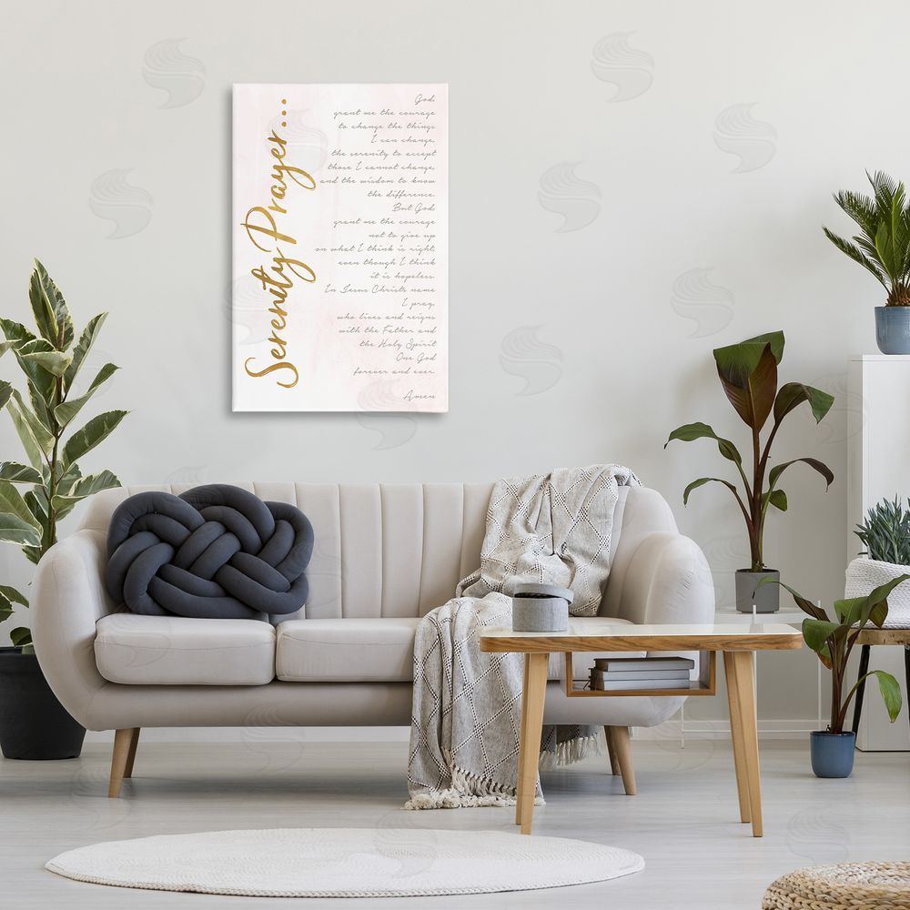 Anna Quach Serenity Prayer Scripture Stretched Canvas Wall Art in Room