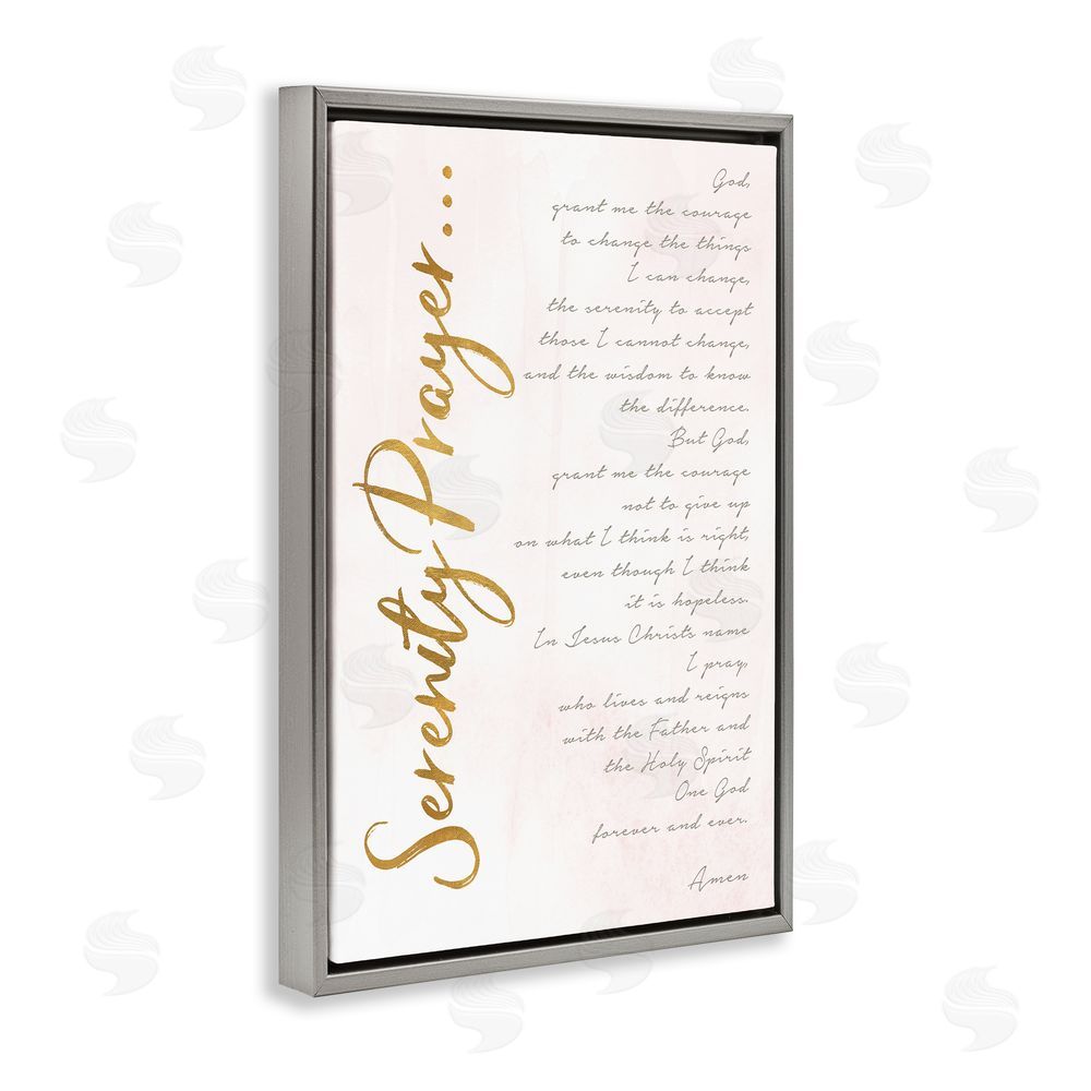 Anna Quach Serenity Prayer Scripture Gray Floating Frame Canvas Wall Art Print