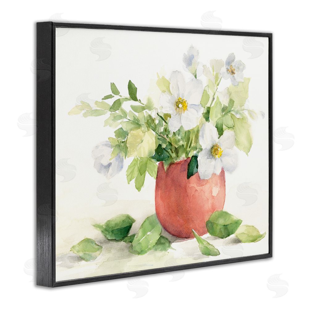 Lanie Loreth White Anemones in Copper Vase Black Framed Giclee Wall Art Print