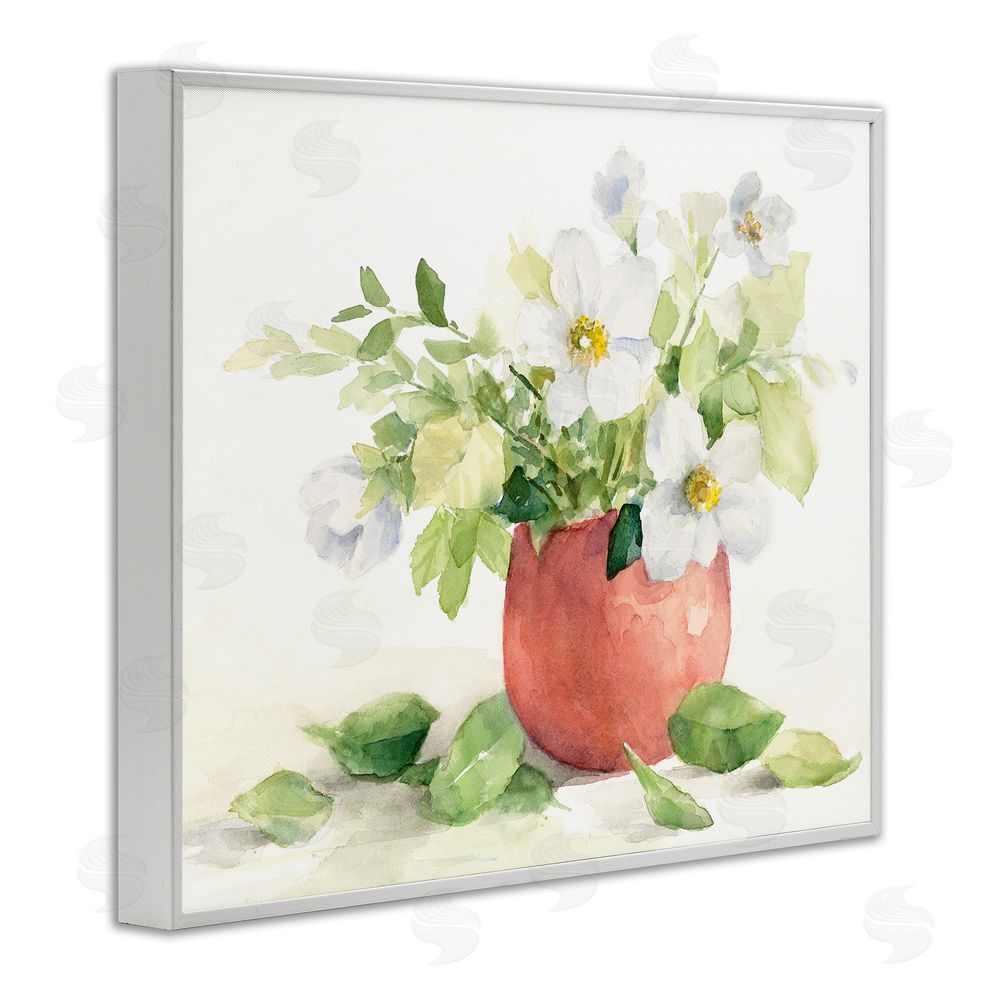 Lanie Loreth White Anemones in Copper Vase White Framed Giclee Wall Art Print