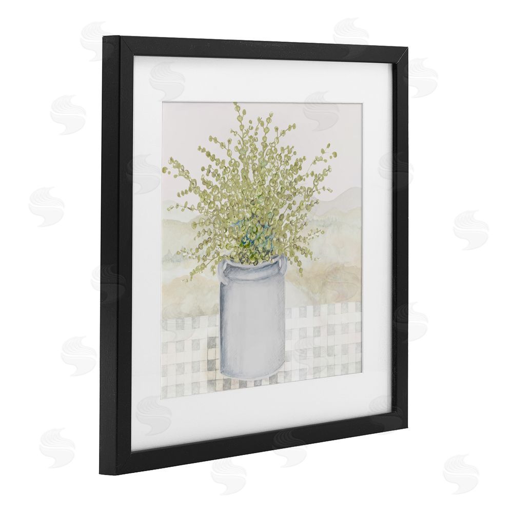 Janice Gaynor Potted Farm Herbs Black Framed Print Under Glass Wall Art