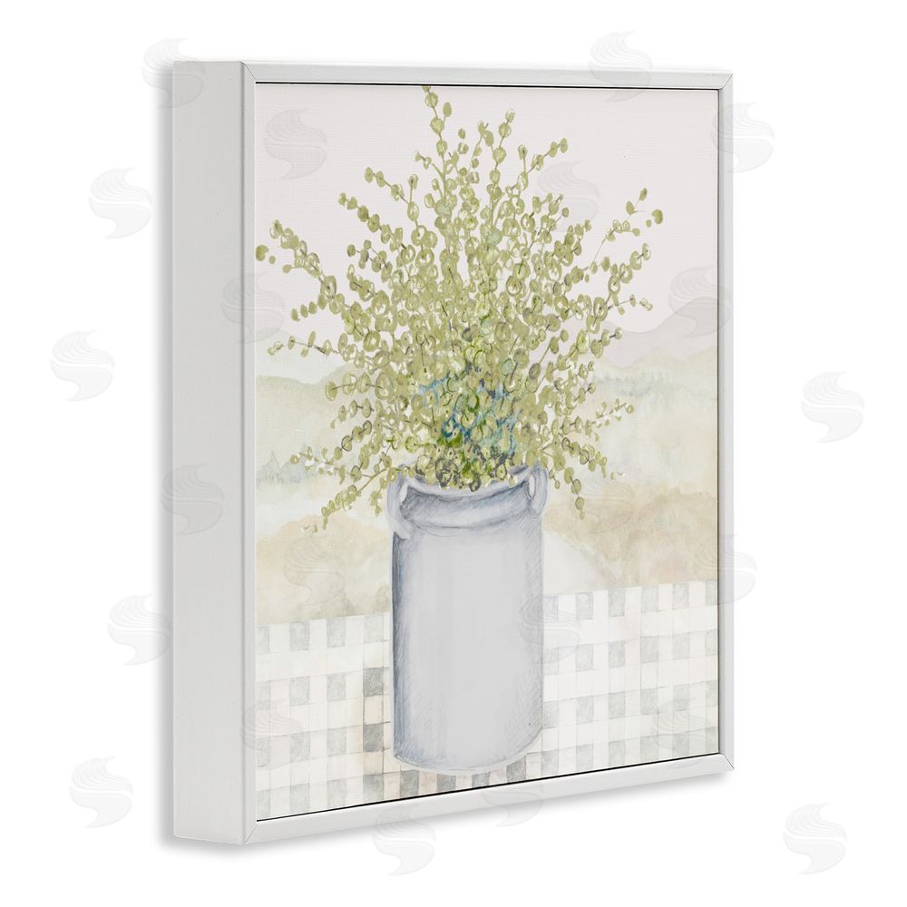 Janice Gaynor Potted Farm Herbs White Framed Giclee Wall Art Print