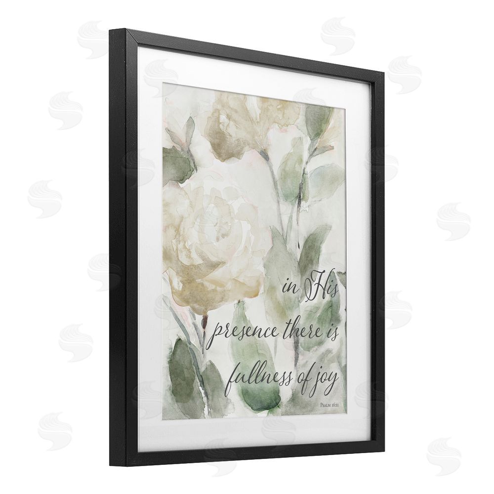 Sundance Graphics His Presence Floral Scripture Black Framed Print Under Glass Wall Art