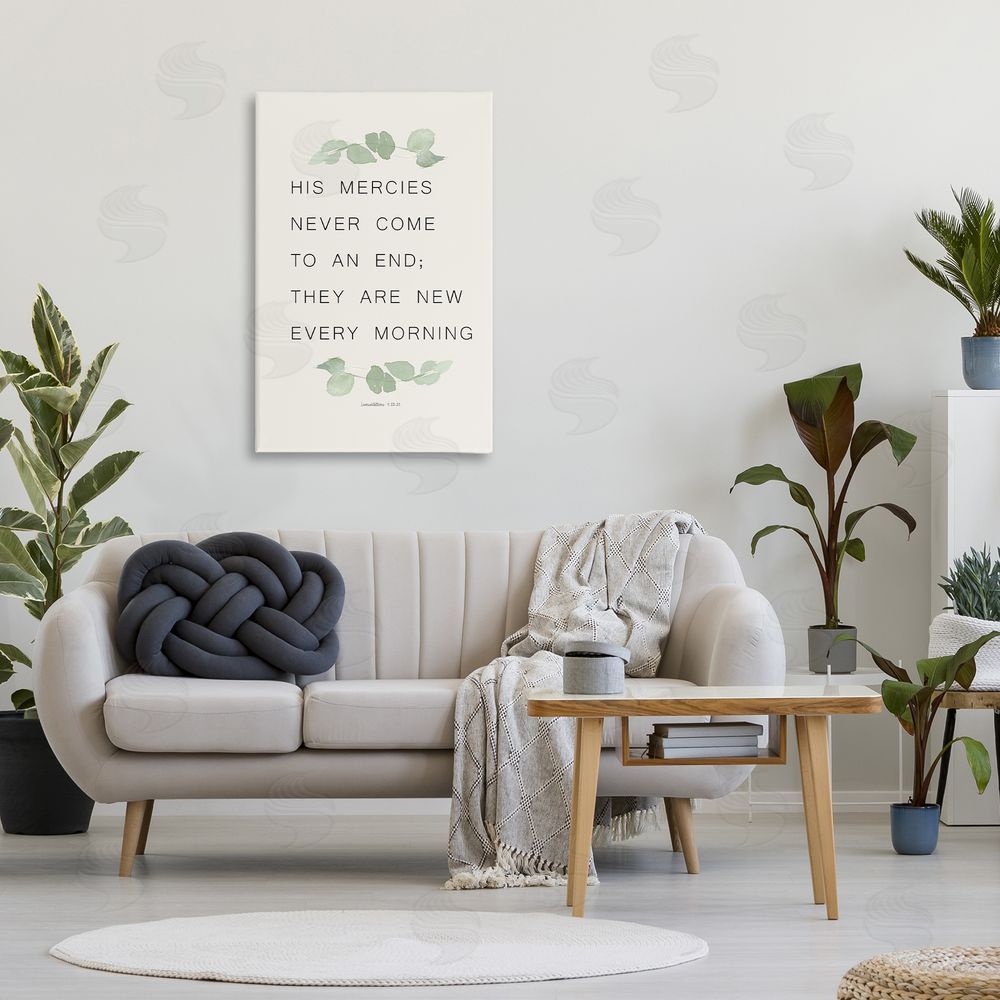 Sundance Graphics Mercies New Every Morning Canvas Wall Art Print in Room