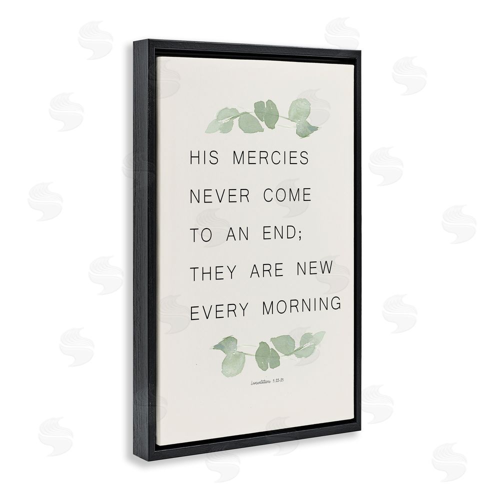 Sundance Graphics Mercies New Every Morning Black Floating Frame Canvas Wall Art Print