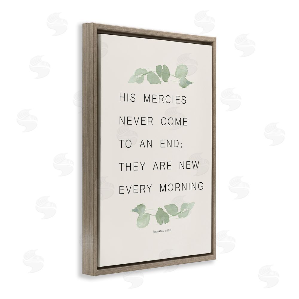 Sundance Graphics Mercies New Every Morning Brown Floating Frame Canvas Wall Art Print