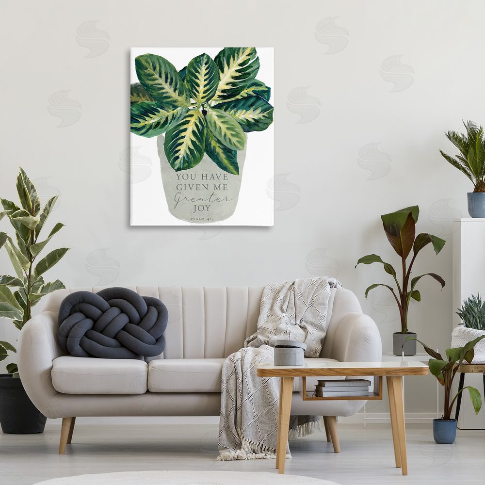Lanie Loreth Prayer & House Plant Stretched Canvas Wall Art in Room