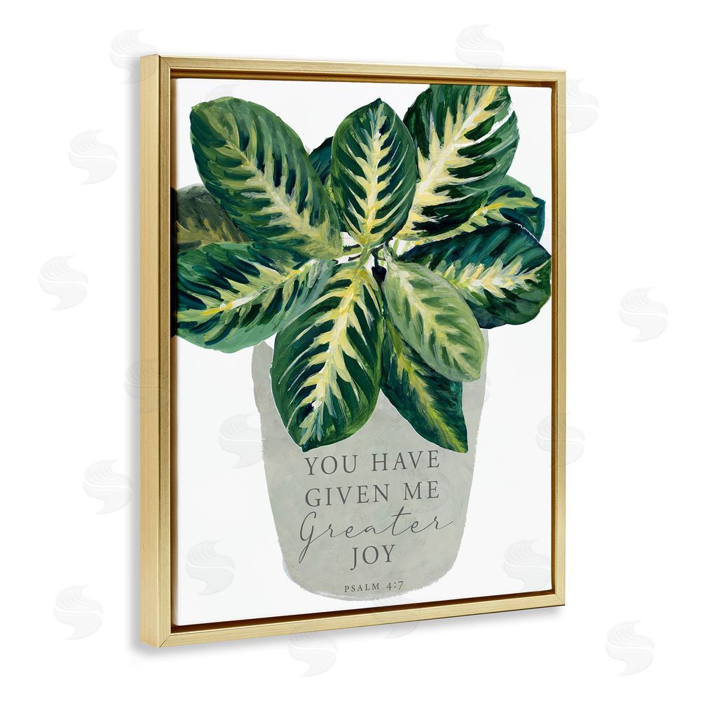 Lanie Loreth Prayer & House Plant Gold Floating Frame Canvas Wall Art Print