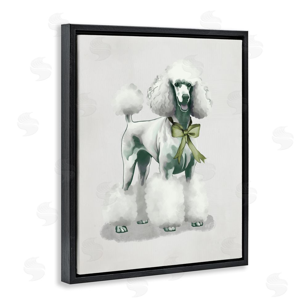 Sundance Graphics Graceful Poodle & Ribbon Black Floating Frame Canvas Wall Art Print