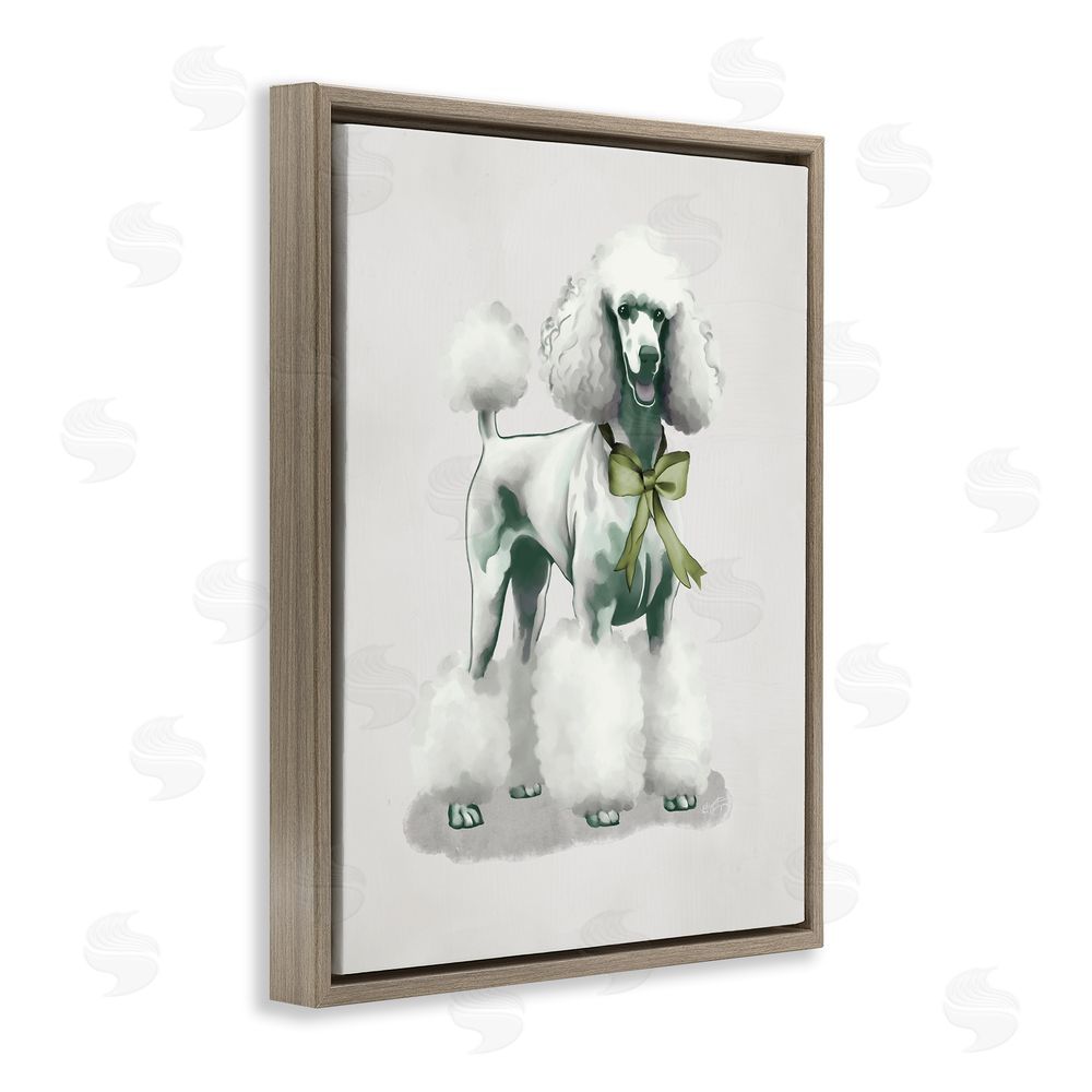Sundance Graphics Graceful Poodle & Ribbon Brown Floating Frame Canvas Wall Art Print