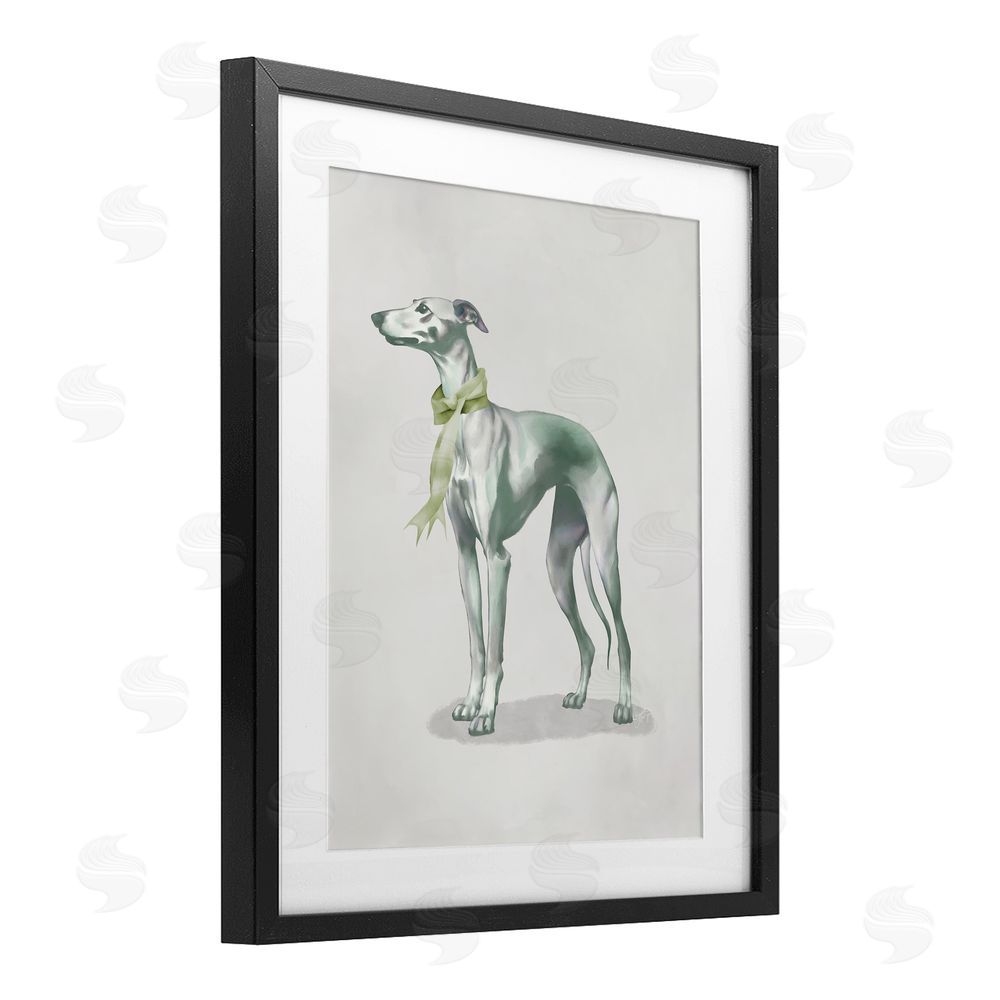 Sundance Graphics Graceful Dog & Ribbon Black Framed Print Under Glass Wall Art