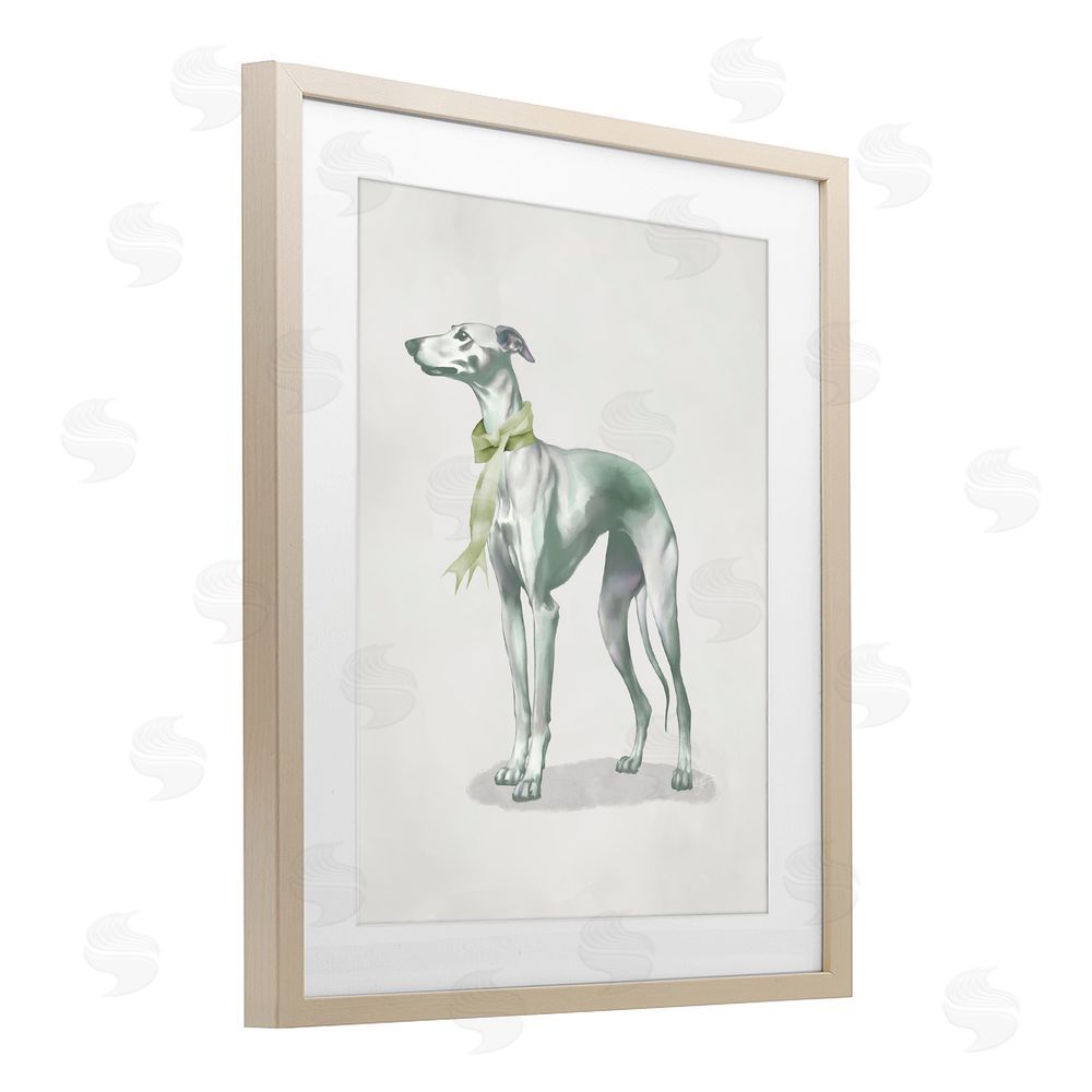 Sundance Graphics Graceful Dog & Ribbon Birch Framed Print Under Glass Wall Art