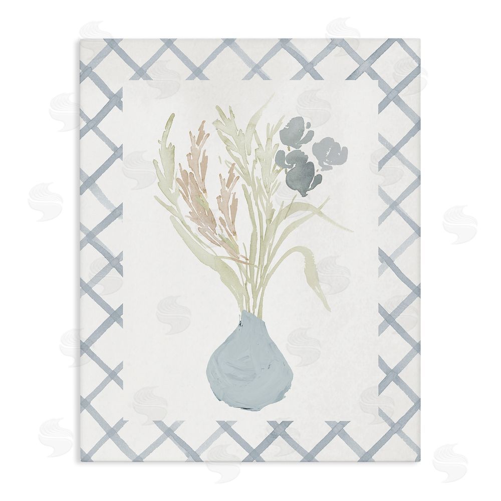 Elizabeth Medley Soft Blue Anna Bouquet Stretched Canvas Wall Art Print