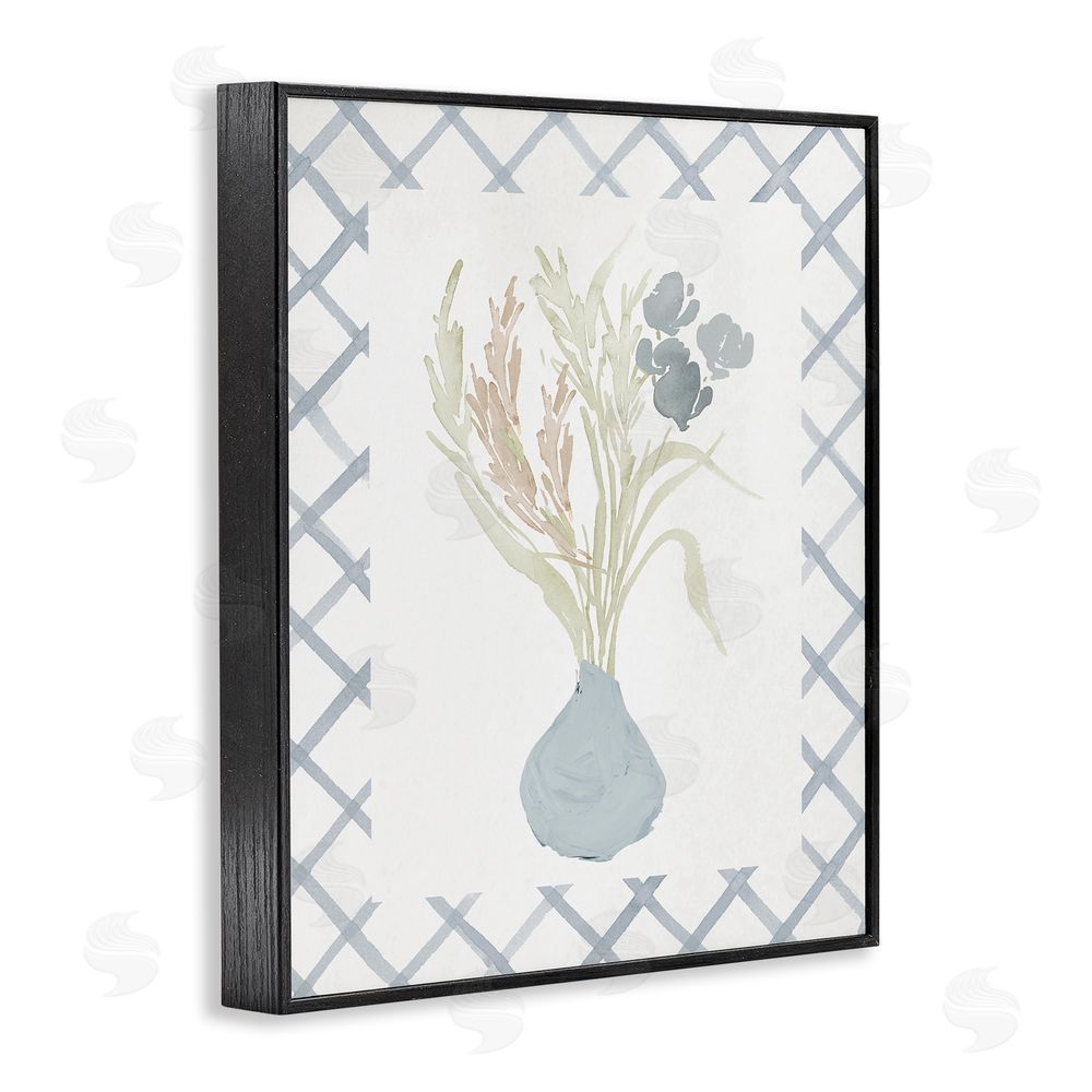 Elizabeth Medley Soft Blue Anna Bouquet Black Framed Giclee Wall Art Print