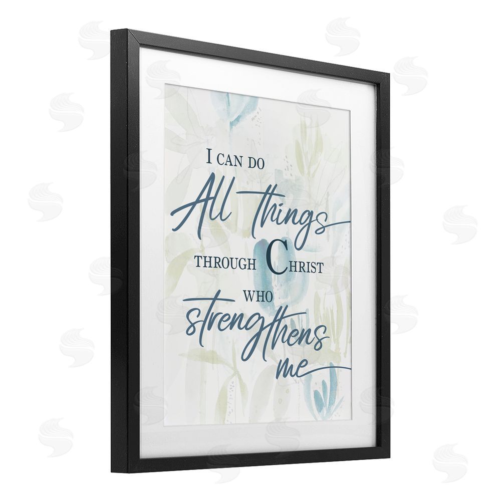 Sundance Graphics All Things Through Christ Black Framed Print Under Glass Wall Art