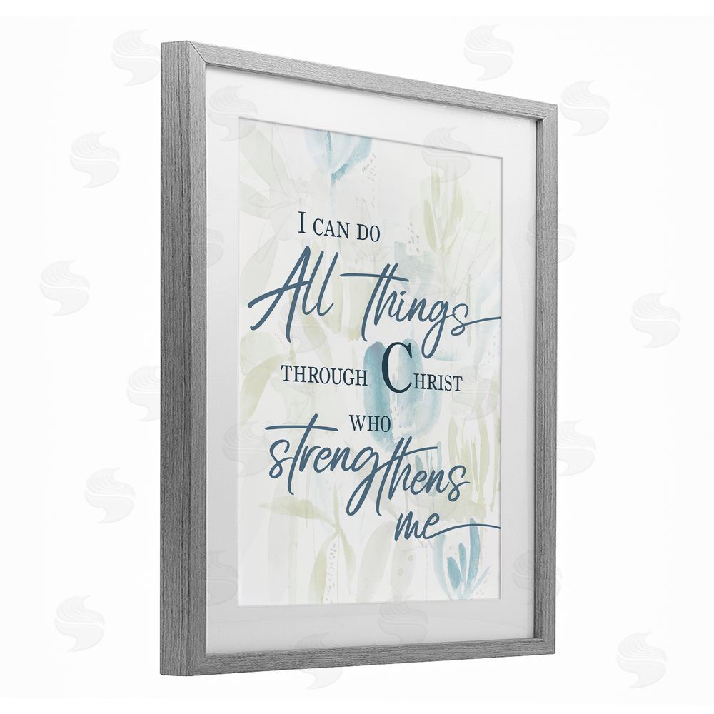Sundance Graphics All Things Through Christ Gray Framed Print Under Glass Wall Art