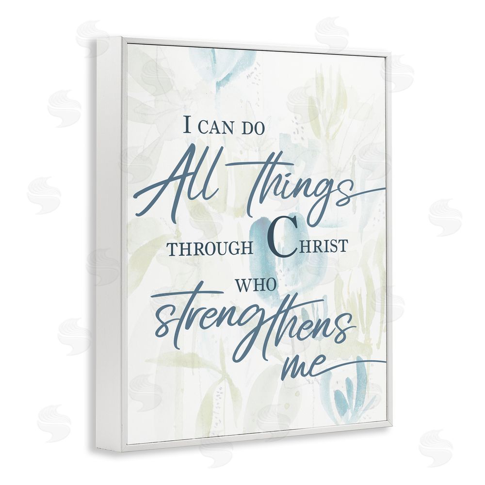 Sundance Graphics All Things Through Christ White Framed Giclee Wall Art Print
