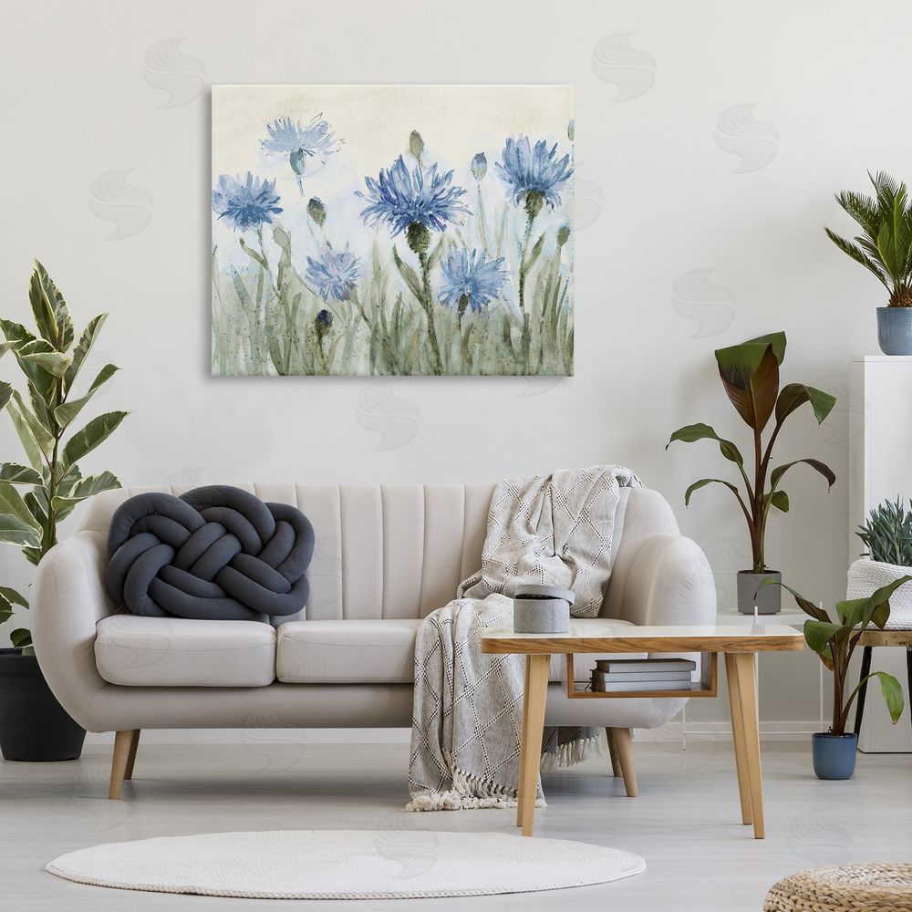 Sundance Graphics Blue Cornflowers Meadow Canvas Wall Art Print in Room