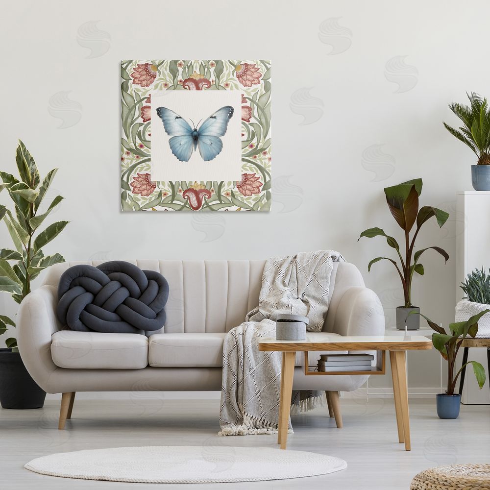 Sundance Graphics Baroque Butterfly Vintage Flowers Canvas Wall Art Print in Room